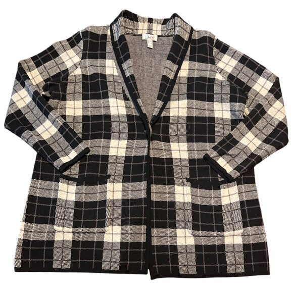 Denim & Co. Women Jacquard Knit One-Button Sweater Coat with Pockets Size L - Picture 1 of 7